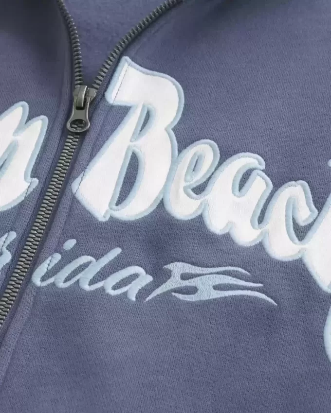 Sudadera con cremallera y estampado Palm Beach Sudadera con cremallera y estampado Palm Beach