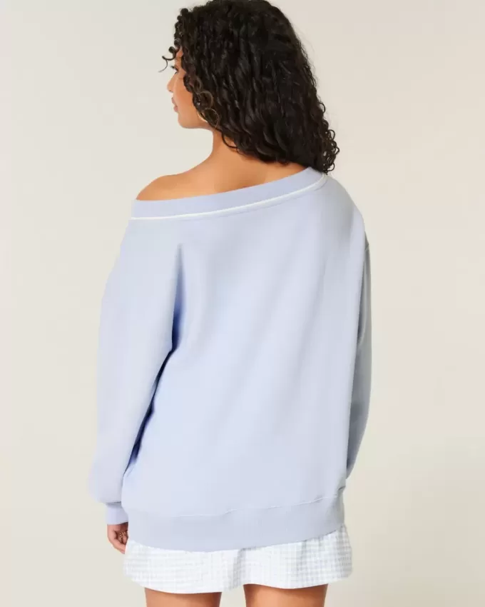 Sudadera con cuello en V y gráfico de números extragrandes Sudadera con cuello en V y gráfico de números extragrandes