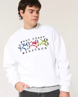 Sudadera con cuello redondo y estampado del maratón de la Costa Oeste