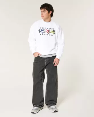 Sudadera con cuello redondo y estampado del maratón de la Costa Oeste