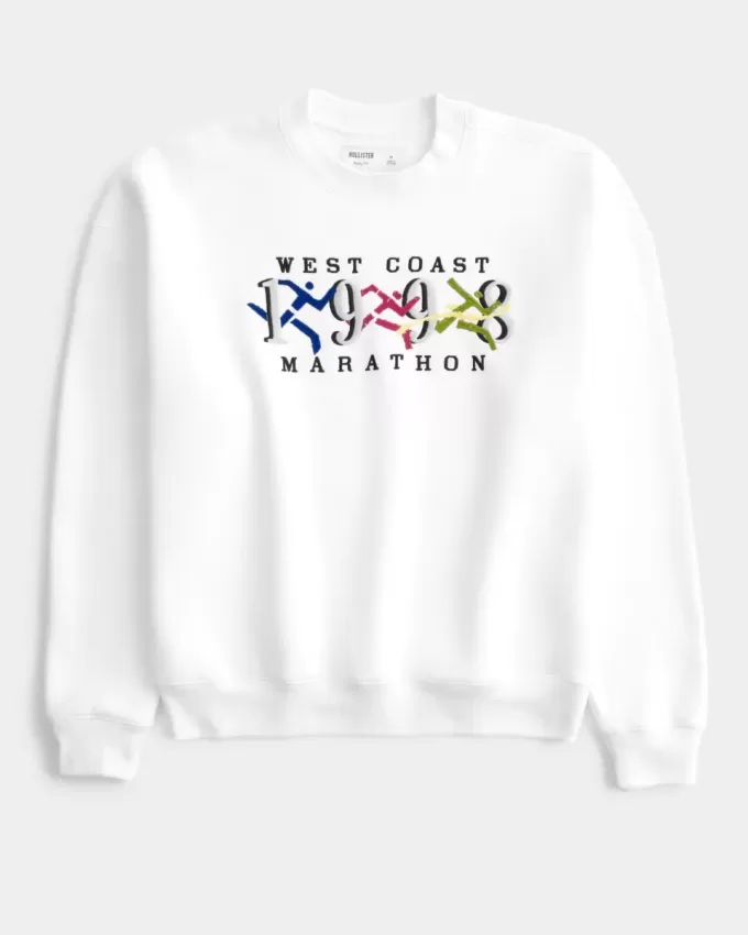 Sudadera con cuello redondo y estampado del maratón de la Costa Oeste Sudadera con cuello redondo y estampado del maratón de la Costa Oeste