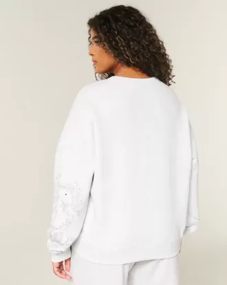 Sudadera con cuello redondo y gráfico con tachuelas Easy