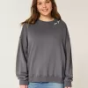 Sudadera con cuello redondo y gráfico de alas de ángel de gran tamaño Sudadera con cuello redondo y gráfico de alas de ángel de gran tamaño