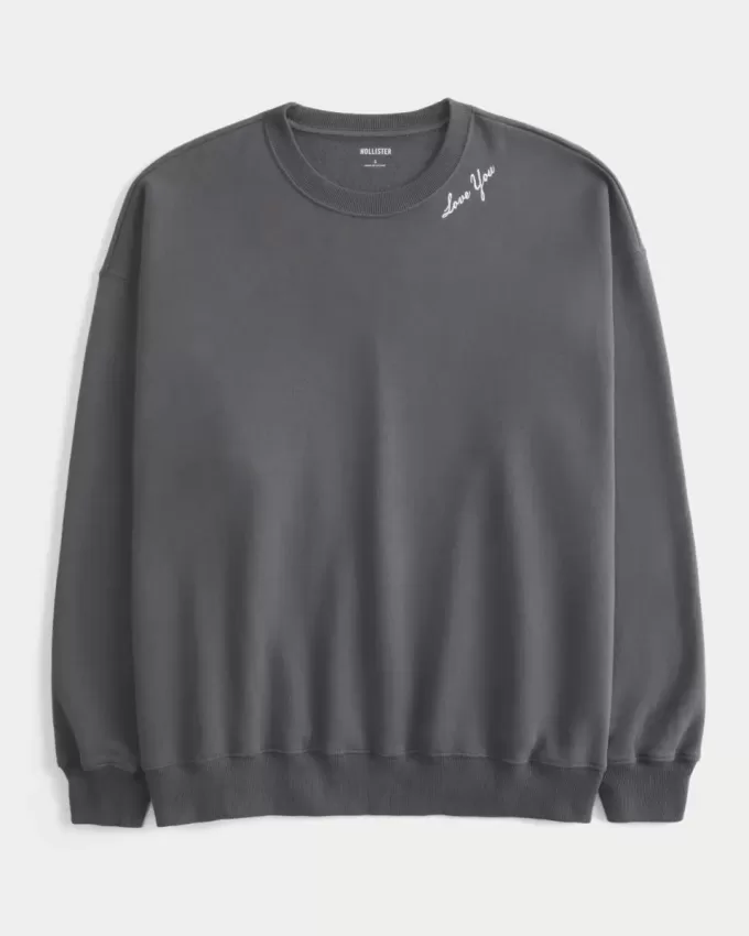 Sudadera con cuello redondo y gráfico de alas de ángel de gran tamaño Sudadera con cuello redondo y gráfico de alas de ángel de gran tamaño