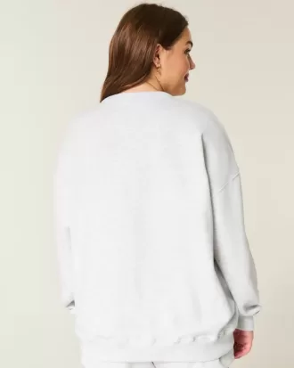Sudadera con cuello redondo y gráfico de corazón de gran tamaño