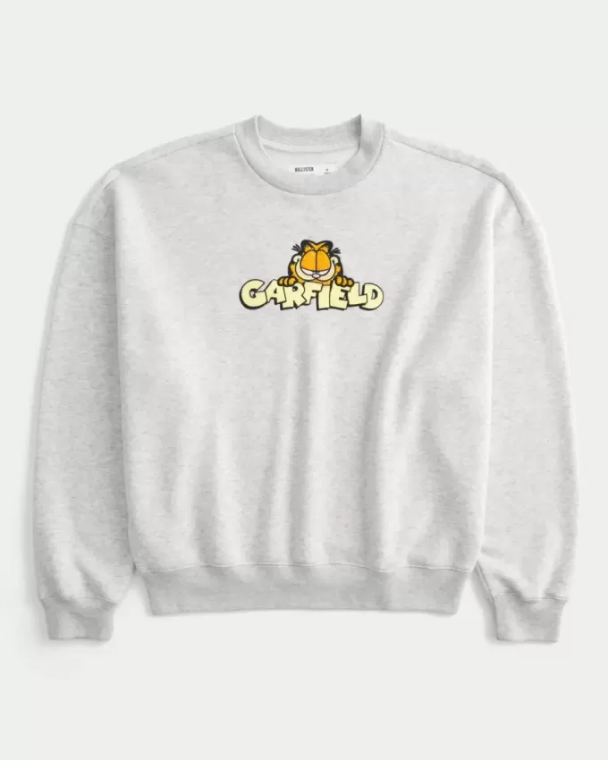 Sudadera con cuello redondo y gráfico de Garfield Sudadera con cuello redondo y gráfico de Garfield