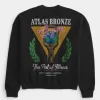 Sudadera con cuello redondo y gráfico de gimnasio Boxy Atlas Bronze Sudadera con cuello redondo y gráfico de gimnasio Boxy Atlas Bronze