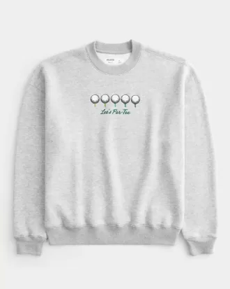 Sudadera con cuello redondo y gráfico de golf cuadrado
