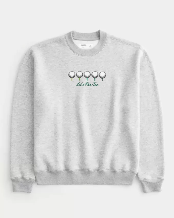Sudadera con cuello redondo y gráfico de golf cuadrado Sudadera con cuello redondo y gráfico de golf cuadrado