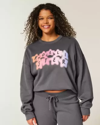 Sudadera con cuello redondo y gráfico de logotipo fácil
