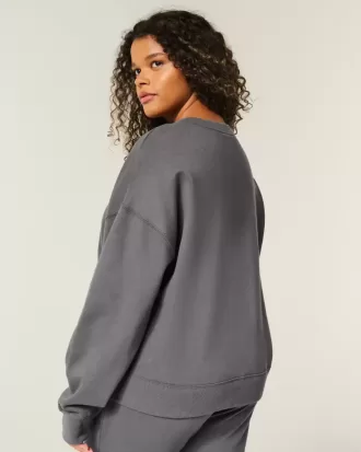 Sudadera con cuello redondo y gráfico de logotipo fácil