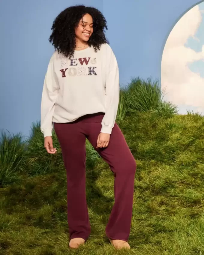 Sudadera con cuello redondo y gráfico de Nueva York de gran tamaño Sudadera con cuello redondo y gráfico de Nueva York de gran tamaño
