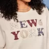 Sudadera con cuello redondo y gráfico de Nueva York de gran tamaño Sudadera con cuello redondo y gráfico de Nueva York de gran tamaño