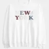 Sudadera con cuello redondo y gráfico de Nueva York de gran tamaño Sudadera con cuello redondo y gráfico de Nueva York de gran tamaño