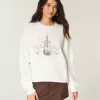 Sudadera con cuello redondo y gráfico tachonado de guitarra de Nueva York Sudadera con cuello redondo y gráfico tachonado de guitarra de Nueva York
