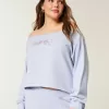 Sudadera con hombros descubiertos y doble gráfico fácil Sudadera con hombros descubiertos y doble gráfico fácil