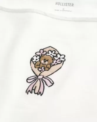 Sudadera con hombros descubiertos y doble gráfico fácil