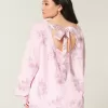 Sudadera con lazo en la espalda de gran tamaño Sudadera con lazo en la espalda de gran tamaño