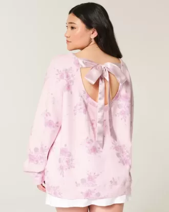 Sudadera con lazo en la espalda de gran tamaño