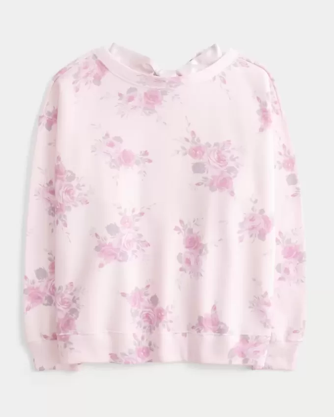 Sudadera con lazo en la espalda de gran tamaño Sudadera con lazo en la espalda de gran tamaño
