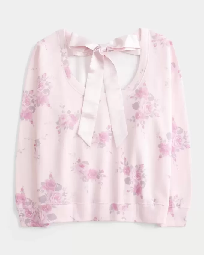 Sudadera con lazo en la espalda de gran tamaño Sudadera con lazo en la espalda de gran tamaño