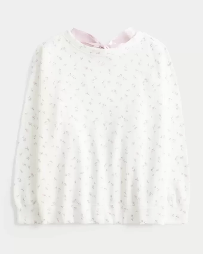 Sudadera con lazo en la espalda de gran tamaño Sudadera con lazo en la espalda de gran tamaño