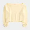 Sudadera fácil con hombros descubiertos dobles