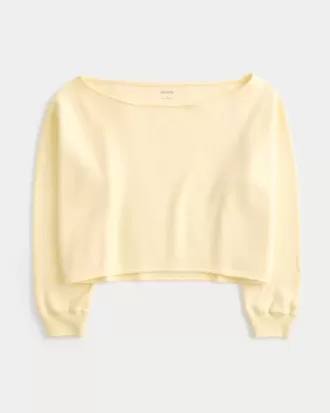 Sudadera fácil con hombros descubiertos dobles
