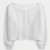 Sudadera fácil con hombros descubiertos dobles