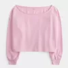 Sudadera fácil con hombros descubiertos dobles