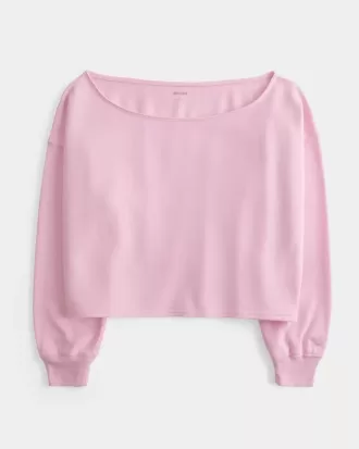 Sudadera fácil con hombros descubiertos dobles