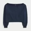 Sudadera fácil con hombros descubiertos dobles