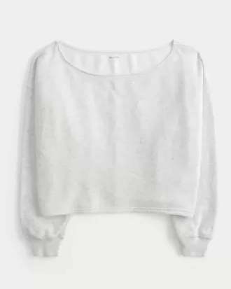 Sudadera fácil con hombros descubiertos dobles
