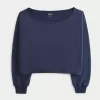 Sudadera fácil con hombros descubiertos dobles