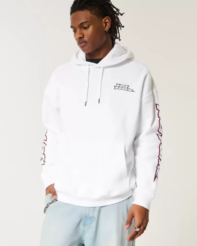 Sudadera holgada con capucha gráfica “No Fear” Sudadera holgada con capucha gráfica “No Fear”