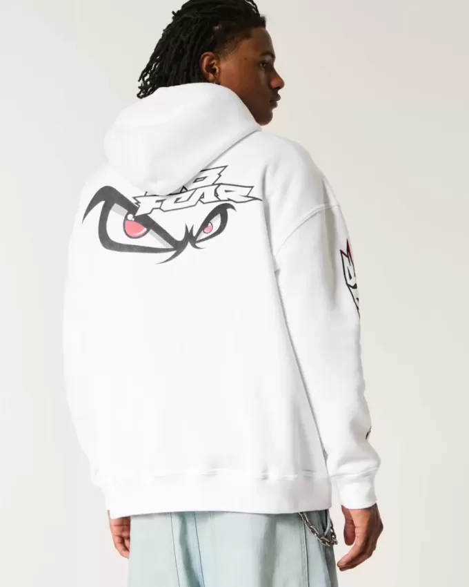 Sudadera holgada con capucha gráfica “No Fear” Sudadera holgada con capucha gráfica “No Fear”