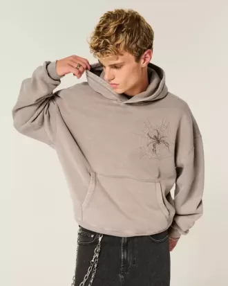 Sudadera holgada con capucha y estampado de araña