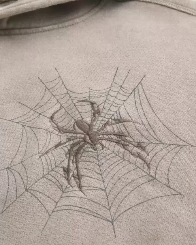 Sudadera holgada con capucha y estampado de araña Sudadera holgada con capucha y estampado de araña