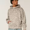 Sudadera holgada con capucha y estampado de leopardo Sudadera holgada con capucha y estampado de leopardo