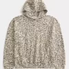Sudadera holgada con capucha y estampado de leopardo Sudadera holgada con capucha y estampado de leopardo