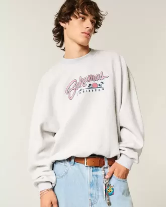 Sudadera holgada con cuello redondo y estampado Bahamas