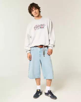 Sudadera holgada con cuello redondo y estampado Bahamas