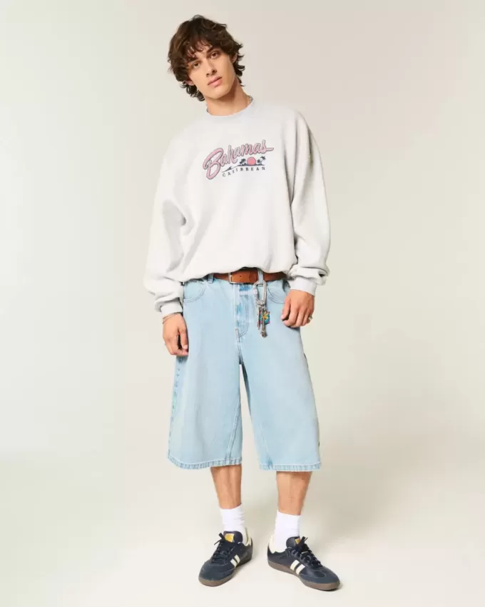 Sudadera holgada con cuello redondo y estampado Bahamas Sudadera holgada con cuello redondo y estampado Bahamas