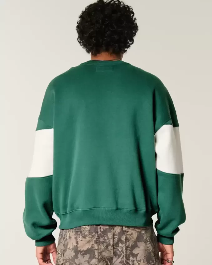 Sudadera holgada con cuello redondo y estampado Charleston