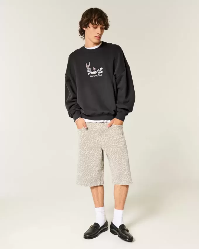 Sudadera holgada con cuello redondo y estampado de Bugs Bunny
