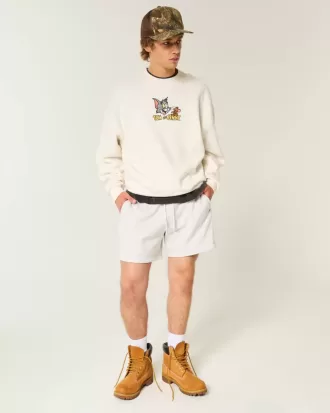 Sudadera holgada con cuello redondo y estampado de Tom y Jerry