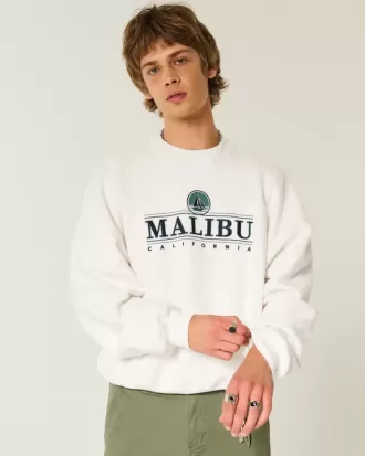 Sudadera holgada con cuello redondo y estampado Malibu