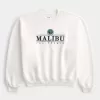 Sudadera holgada con cuello redondo y estampado Malibu Sudadera holgada con cuello redondo y estampado Malibu