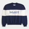 Sudadera holgada con cuello redondo y estampado Maui Sudadera holgada con cuello redondo y estampado Maui