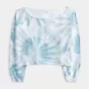 Sudadera tie-dye fácil con doble hombro descubierto